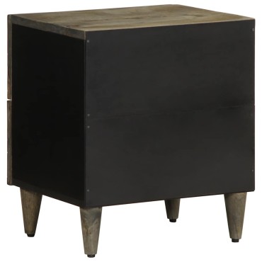 vidaXL κομοδίνο ντουλάπι ανοιχτό γκρι 40x33x46cm μασίφ ξύλο Mango 1 τεμ.