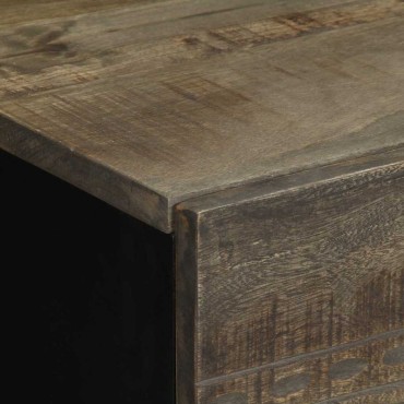 vidaXL κομοδίνο ντουλάπι ανοιχτό γκρι 40x33x46cm μασίφ ξύλο Mango 1 τεμ.