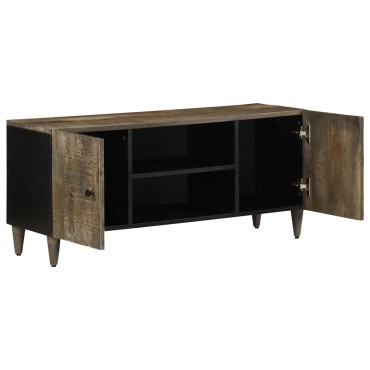 ντουλάπι τηλεόρασης vidaXL ανοιχτό γκρι 105x33,5x46cm μασίφ ξύλο Mango