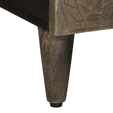 ντουλάπι τηλεόρασης vidaXL ανοιχτό γκρι 105x33,5x46cm μασίφ ξύλο Mango