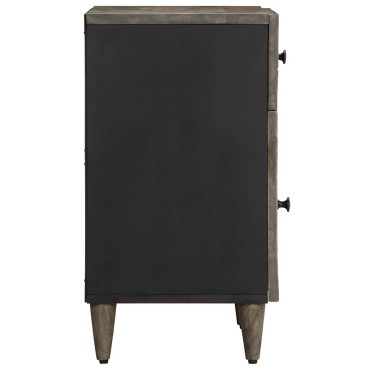 vidaXL κομοδίνο ντουλάπι ανοιχτό γκρι 50x33x60cm μασίφ ξύλο Mango 1 τεμ.