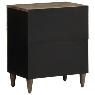 vidaXL κομοδίνο ντουλάπι ανοιχτό γκρι 50x33x60cm μασίφ ξύλο Mango 1 τεμ.