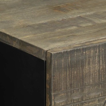 vidaXL κομοδίνο ντουλάπι ανοιχτό γκρι 50x33x60cm μασίφ ξύλο Mango 1 τεμ.