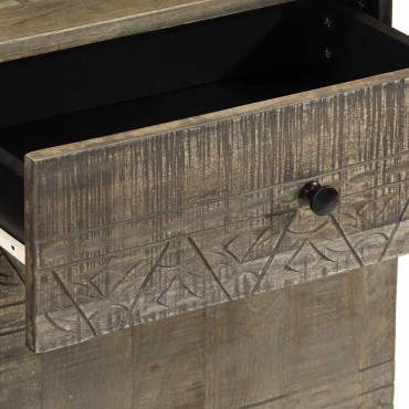 vidaXL κομοδίνο ντουλάπι ανοιχτό γκρι 50x33x60cm μασίφ ξύλο Mango 1 τεμ.