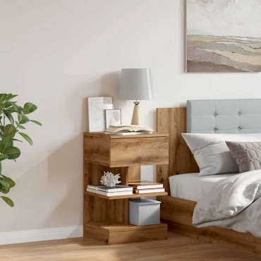 vidaXL Κομοδίνο ντουλάπι Artisan Oak 40x35x65cm Κατασκευασμένο ξύλο 1 τεμ.