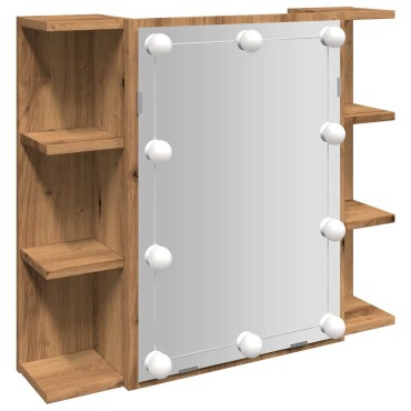 vidaXL Ντουλάπι καθρέφτη με LED Artisan Oak 70x16,5x60cm 1 τεμ.