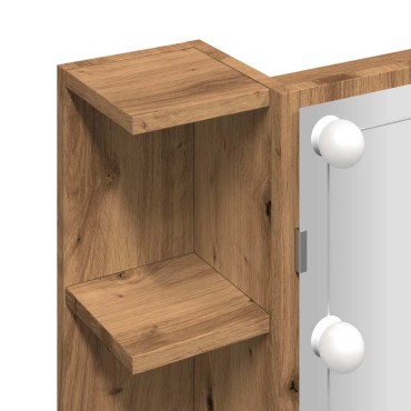 vidaXL Ντουλάπι καθρέφτη με LED Artisan Oak 70x16,5x60cm 1 τεμ.