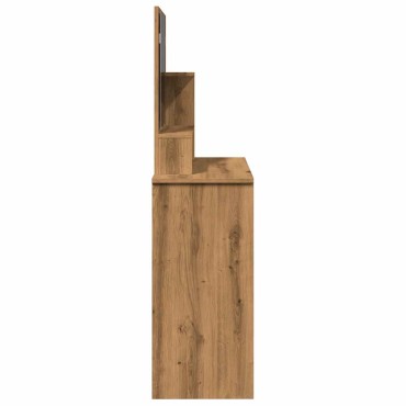 vidaXL Κομοδίνο με καθρέφτη Artisan Oak 86,5x35x136cm