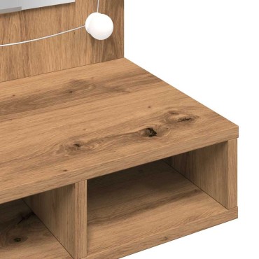 vidaXL Ντουλάπι καθρέφτη με LED Artisan Oak 90x31,5x62cm 1 τεμ.