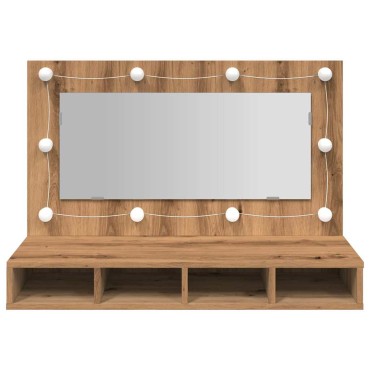 vidaXL Ντουλάπι καθρέφτη με LED Artisan Oak 90x31,5x62cm 1 τεμ.