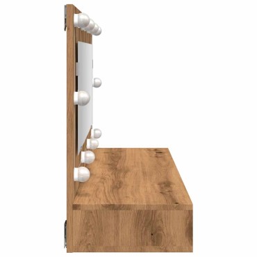 vidaXL Ντουλάπι καθρέφτη με LED Artisan Oak 90x31,5x62cm 1 τεμ.