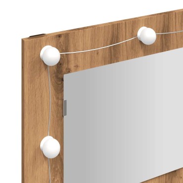 vidaXL Ντουλάπι καθρέφτη με LED Artisan Oak 90x31,5x62cm 1 τεμ.