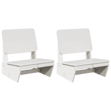 vidaXL Καρέκλες κήπου 2 τεμ. Λευκό 60x64x70,5cm Ξύλο πεύκο μασίφ
