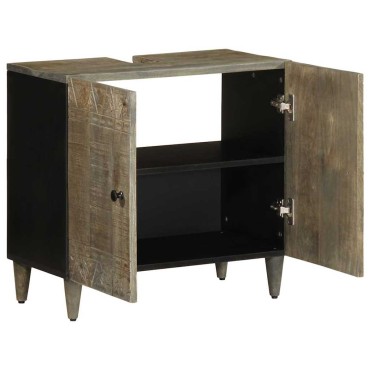 vidaXL Ντουλάπι Μπάνιου 62x33x58cm από Μασίφ Ξύλο Μάνγκο