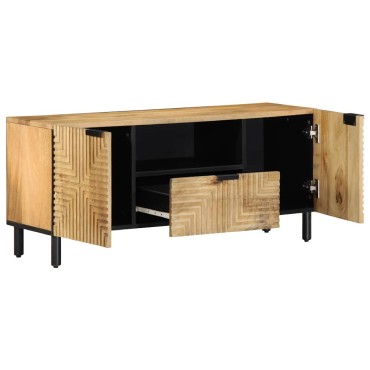 vidaXL Ντουλάπι τηλεόρασης καφέ 105x33x46cm από μασίφ ξύλο Mango 1 τεμ.