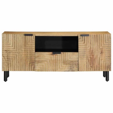 vidaXL Ντουλάπι τηλεόρασης καφέ 105x33x46cm από μασίφ ξύλο Mango 1 τεμ.