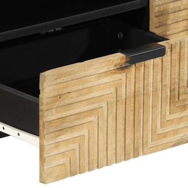 vidaXL Ντουλάπι τηλεόρασης καφέ 105x33x46cm από μασίφ ξύλο Mango 1 τεμ.