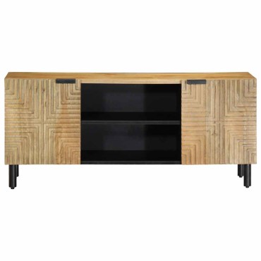 vidaXL Ντουλάπι τηλεόρασης καφέ 105x33x46cm από μασίφ ξύλο Mango 1 τεμ.