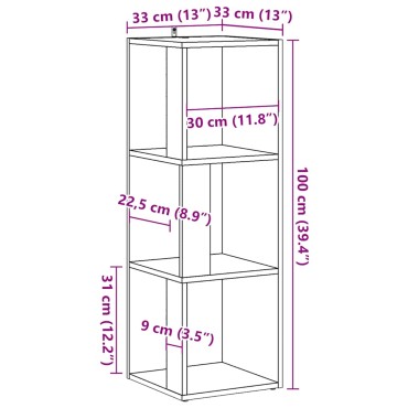 vidaXL Γωνιακό ντουλάπι παλιό ξύλο 33x33x100cm Ξύλο μηχανής