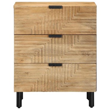 vidaXL Κομοδίνο καφέ 50x33x60cm μασίφ ξύλο Mango 1 τεμ.