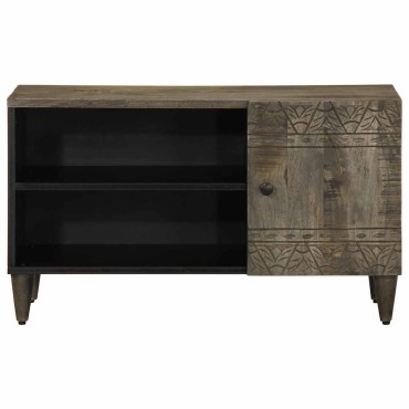vidaXL Ντουλάπι τηλεόρασης ανοιχτό γκρι 80x31,5x46cm μασίφ ξύλο Mango 1 τεμ.