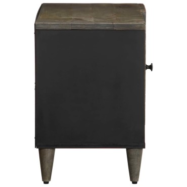 vidaXL Ντουλάπι τηλεόρασης ανοιχτό γκρι 80x31,5x46cm μασίφ ξύλο Mango 1 τεμ.