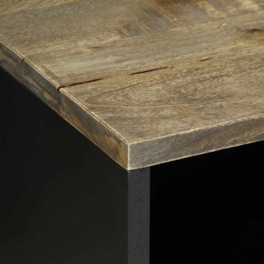 vidaXL Ντουλάπι τηλεόρασης ανοιχτό γκρι 80x31,5x46cm μασίφ ξύλο Mango 1 τεμ.