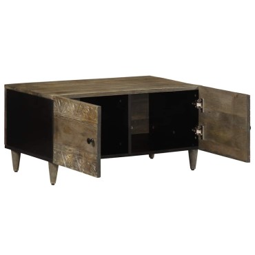 vidaXL Τραπεζάκι σαλονιού ανοιχτό γκρι 80x50x40cm μασίφ ξύλο Mango 1 τεμ.