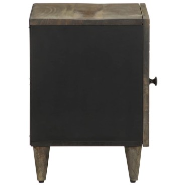 vidaXL κομοδίνο ντουλάπι ανοιχτό γκρι 40x33x46cm μασίφ ξύλο Mango 1 τεμ.