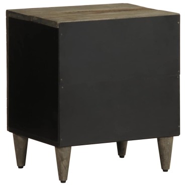 vidaXL κομοδίνο ντουλάπι ανοιχτό γκρι 40x33x46cm μασίφ ξύλο Mango 1 τεμ.
