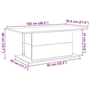 vidaXL Τραπεζάκι σαλονιού Artisan Oak 102x55,5x40cm 1 τεμ.
