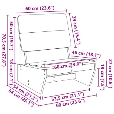 vidaXL Καρέκλες κήπου 2 τεμ. Κερί καφέ 60x64x70,5cm