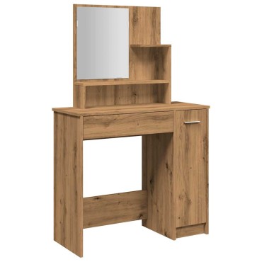vidaXL Κομοδίνο με καθρέφτη Artisan Oak 74,5x40x141cm