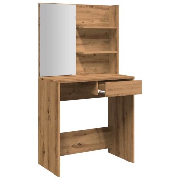 vidaXL Κομοδίνο με καθρέφτη Artisan Oak 74,5x40x141cm
