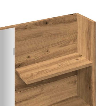 vidaXL Κομοδίνο με καθρέφτη Artisan Oak 74,5x40x141cm