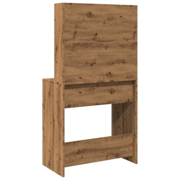 vidaXL Κομοδίνο με LED Artisan Oak 74,5x40x141cm
