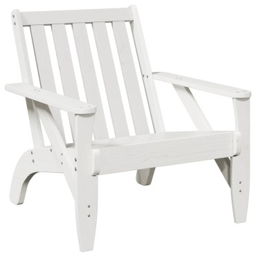 vidaXL Καρέκλα κήπου Adirondack Λευκό 75x77x77cm Στερεό ξύλο πεύκο 1 τεμ.