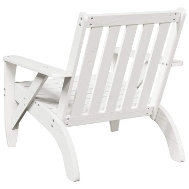 vidaXL Καρέκλα κήπου Adirondack Λευκό 75x77x77cm Στερεό ξύλο πεύκο 1 τεμ.