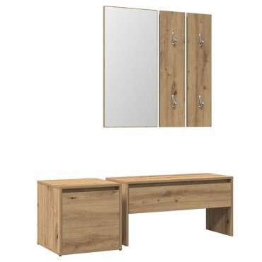 vidaXL σετ επίπλων διαδρόμου Artisan Oak Engineered Wood 80x30,5x40cm