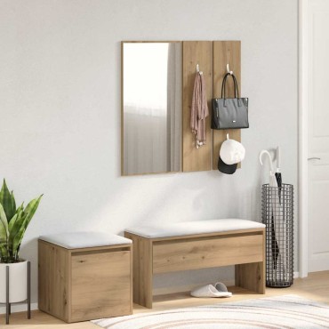 vidaXL σετ επίπλων διαδρόμου Artisan Oak Engineered Wood 80x30,5x40cm