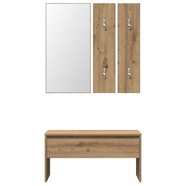 vidaXL σετ επίπλων διαδρόμου Artisan Oak Engineered Wood 80x30,5x40cm