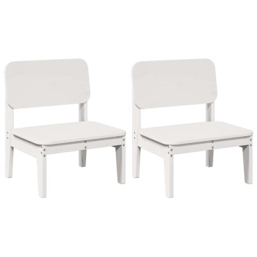 vidaXL Καρέκλες κήπου 2 τεμ. Λευκό 60x52,5x72cm Ξύλο πεύκο μασίφ