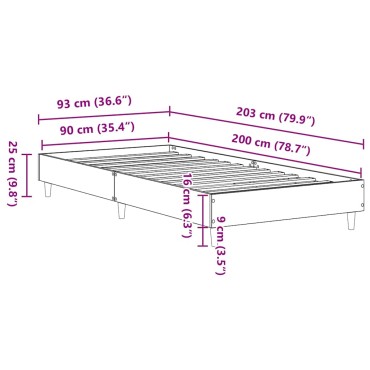 vidaXL Πλαίσιο κρεβατιού χωρίς στρώμα Λευκό 90x200cm 1 τεμ. - Μονό