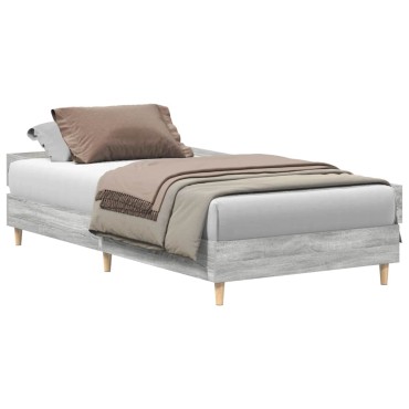 vidaXL Πλαίσιο κρεβατιού χωρίς στρώμα Grey Sonoma 75x190 cm