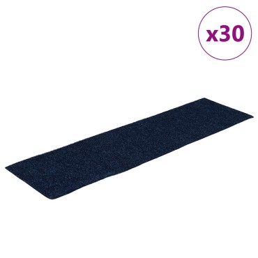 vidaXL Πατάκια για σκάλες Αυτοκόλλητα 30 τεμάχια 76x20 cm Ορθογώνια