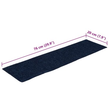 vidaXL Αυτοκόλλητα Πατάκια Σκαλιών 30 τεμ. 76x20 εκ. Μπλε Ορθογώνια