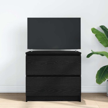 ντουλάπι τηλεόρασης vidaXL Μαύρο 60x35x54cm Κατασκευασμένο ξύλο