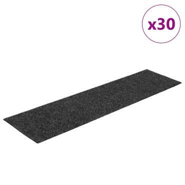 vidaXL Πατάκια για σκάλες Αυτοκόλλητα 30 τεμάχια 76x20 cm Ορθογώνια