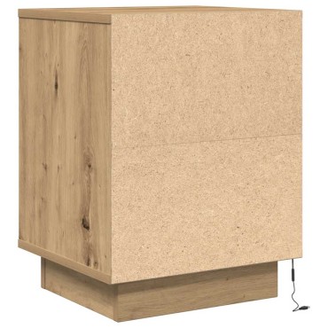 vidaXL Κομοδίνα με φώτα LED 2 τεμ. Artisan Oak 38x34x50cm