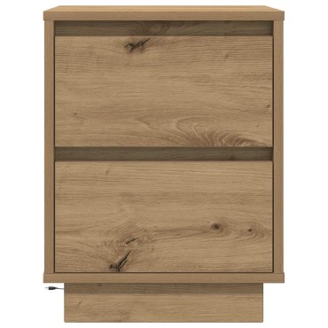 vidaXL Κομοδίνα με φώτα LED 2 τεμ. Artisan Oak 38x34x50cm